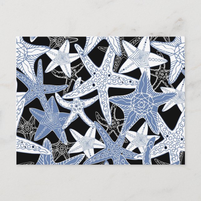 Doodles Starfish smarte nautische Spaß Postkarte (Vorderseite)