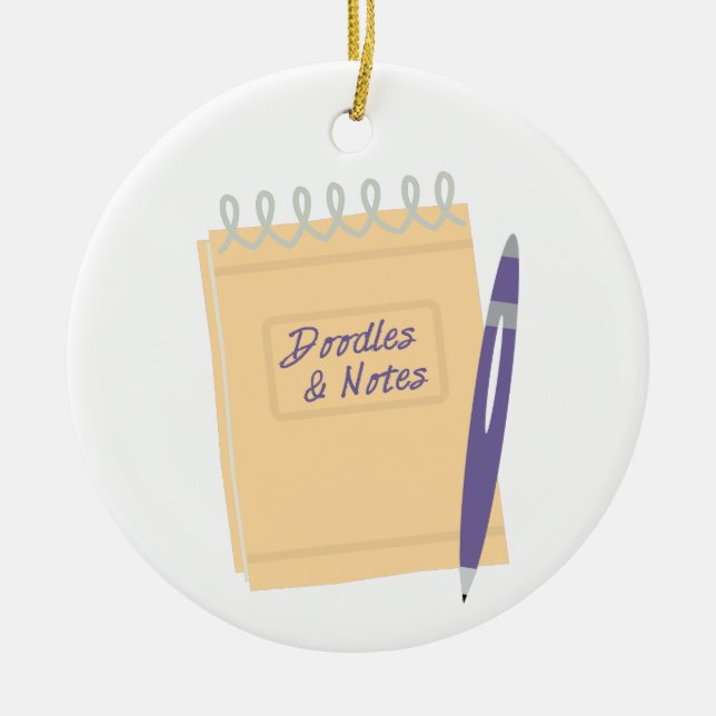 Doodles und Notes Keramik Ornament (Vorne)