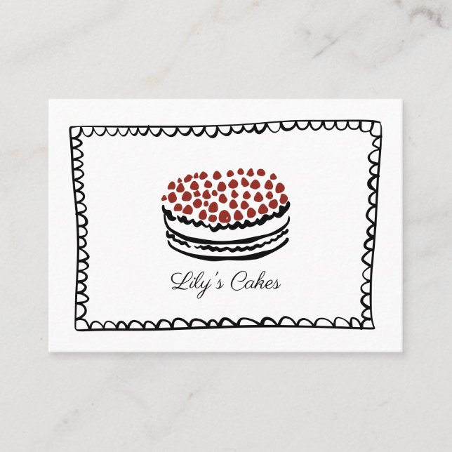 Doodles Whimsical Cake Baker Carte de visite (Devant)
