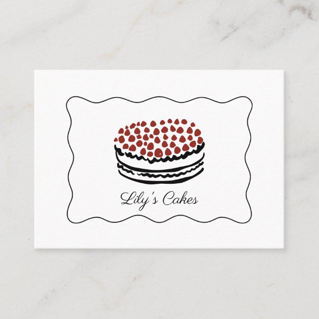 Doodles Whimsical Cake Baker Carte de visite (Devant)