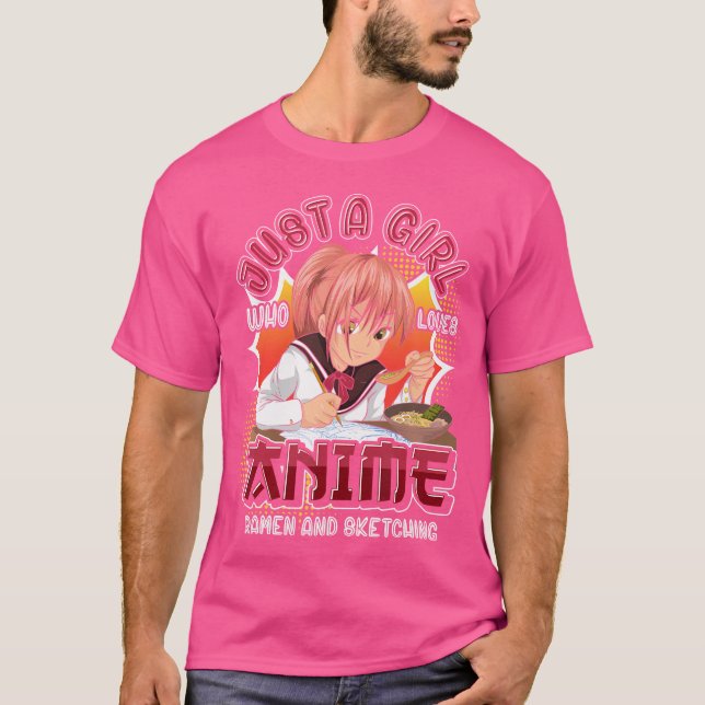Doodling Otaku Girls Ramen Noodles Sketching Women T-Shirt (Vorderseite)