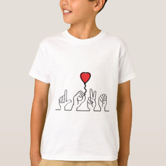 Doof, gebarentaal love - liefde. Ik hou van je. T-Shirt
