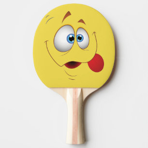 Doof lächelndes Yelow stellen - Spaß-Kinderentwu Tischtennis Schläger