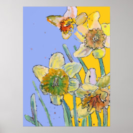 Doofodin Gelbes Lila Blumengartenposter Poster
