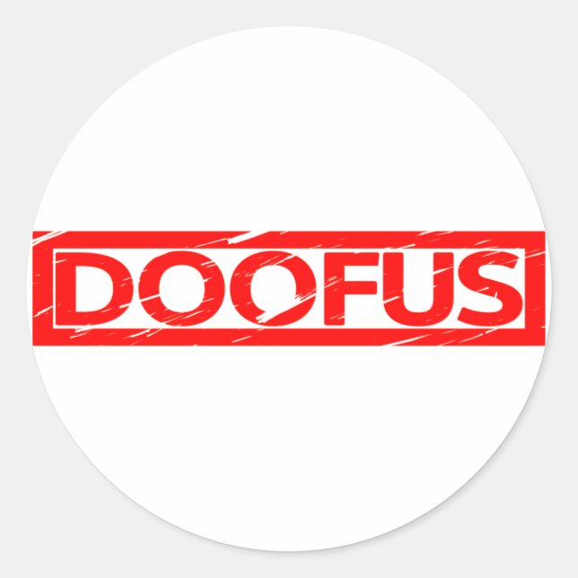 Doofus Briefmarke Runder Aufkleber (Vorderseite)