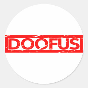 Doofus Briefmarke Runder Aufkleber
