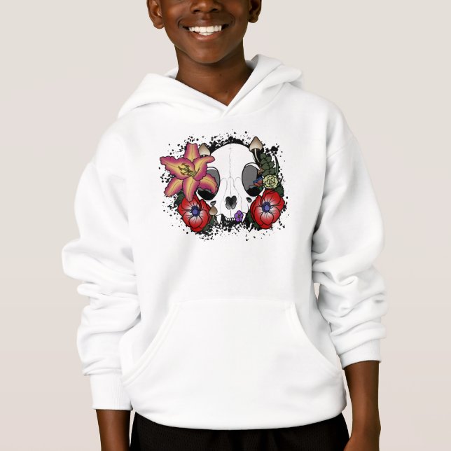 Doom and Bloom Cat Skull Hoodie (Vorderseite)
