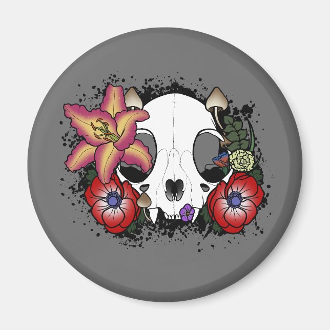 Doom and Bloom Cat Skull Magnet (Vorne)