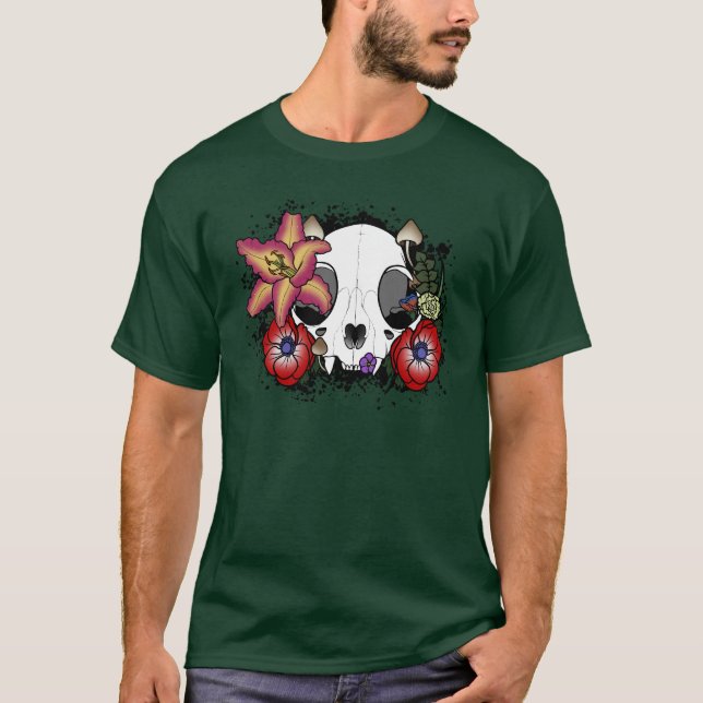 Doom and Bloom Cat Skull T-Shirt (Vorderseite)