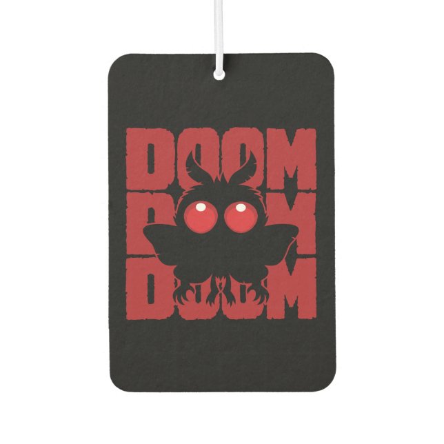 DOOM DOOM DOOM Kawaii Mothman Kryptid Autolufterfrischer (Vorderseite)