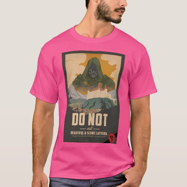 Doom Psa Travel Poster T-Shirt (Vorderseite)