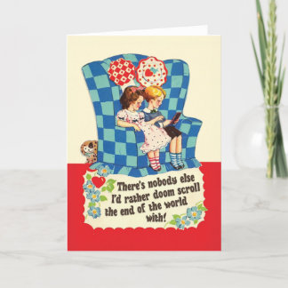 DOOM SCROLLING - drôle de carte rétro Valentines j