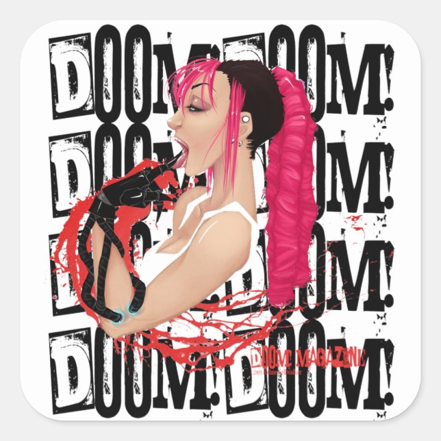 DOOM ! Sticker noir pour magazine "Z" (Devant)