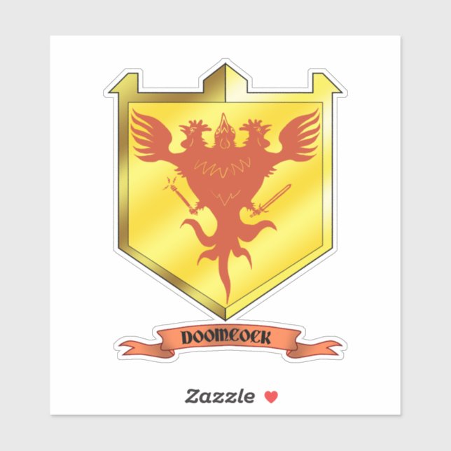 Doomcock Coat of Arms Vinyl Sticker (Blatt)