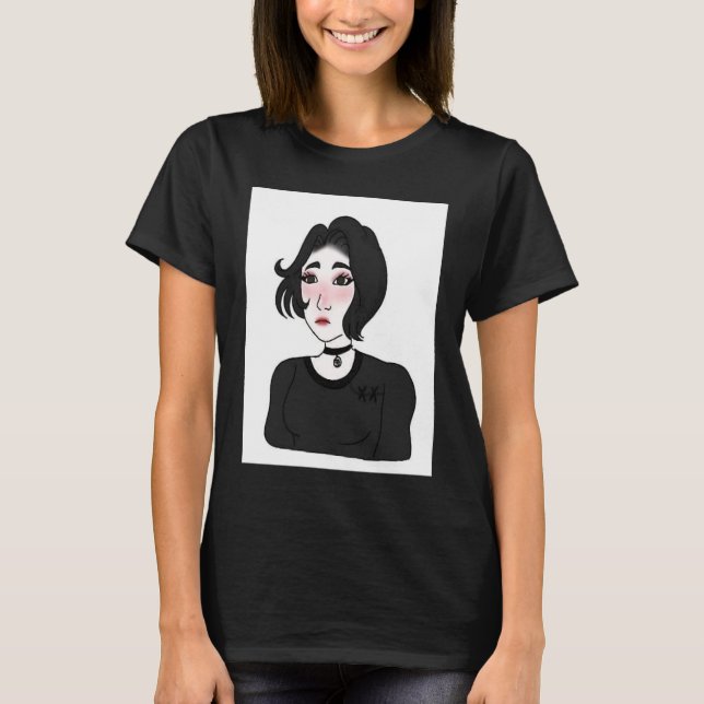 Doomer girl E girl Feels Wojak Meme T-Shirt (Vorderseite)