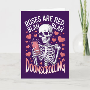 Doomscrolling Rosen sind Rot Anti Valentinstag Karte