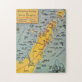"Door County Fishing Karte 11x14 Puzzle