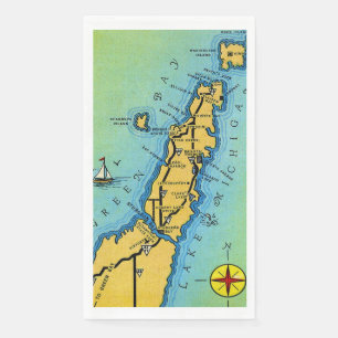 Door County Karte Gästehandtücher Serviette
