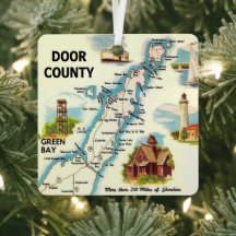 Door County Postkarten-Karten-Ornament