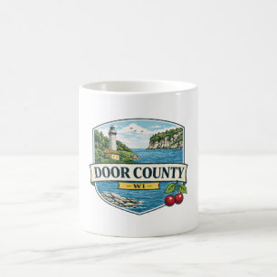Door County, WI Leuchtturm und Lake Michigan Magne Kaffeetasse