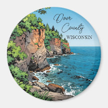 Door County, Wisconsin Illustration Lake Michigan