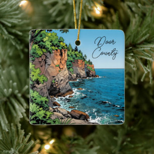 Door County, Wisconsin Reise-Souvenir Andenken Keramikornament