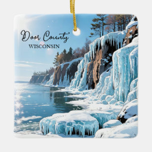 Door County Wisconsin Wintergedicht Weihnachten Keramikornament