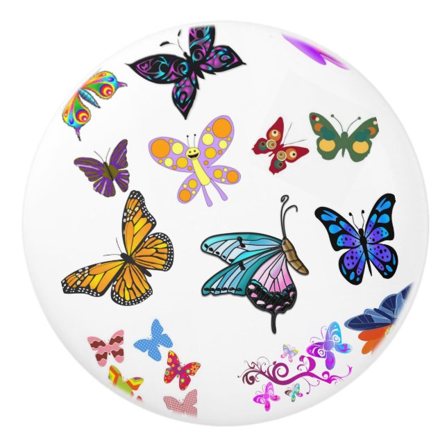 Door Knob Butterfly Keramikknauf (Vorderseite)