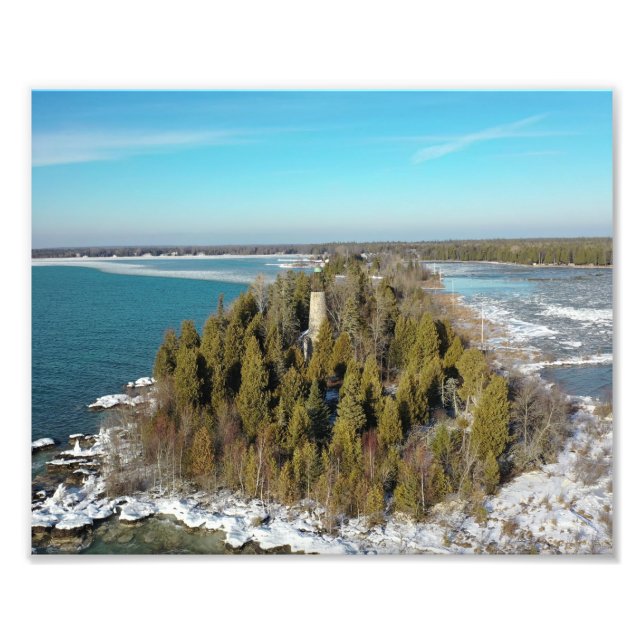Door Landkreis Wisconsin Lighthouse Baileys Hafen Fotodruck (Vorne)