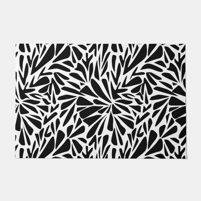 Door Mat Abstrakt moderne, nahtlose monochrome Flo Fußmatte (Vorderseite)