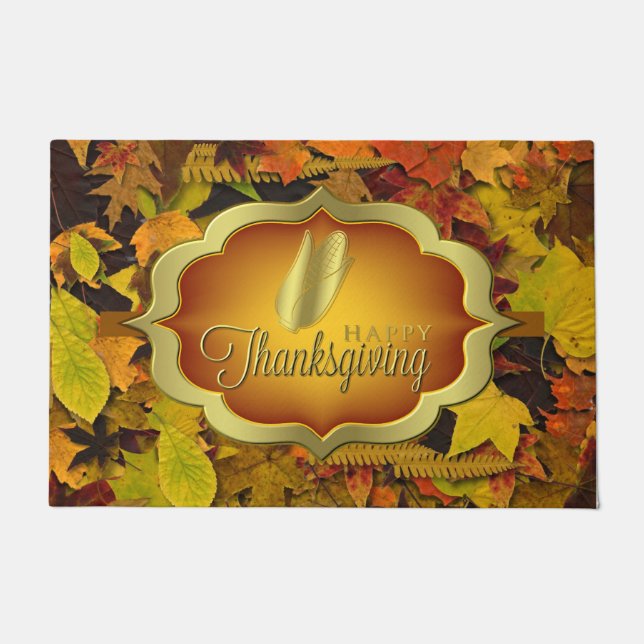 Door Mat - Autumnal Happy Thanksgiving Fußmatte (Vorderseite)