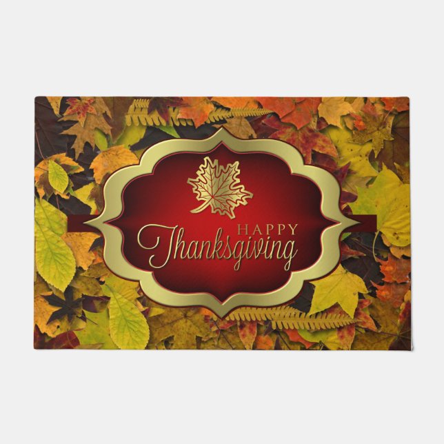 Door Mat - Autumnal Happy Thanksgiving Fußmatte (Vorderseite)