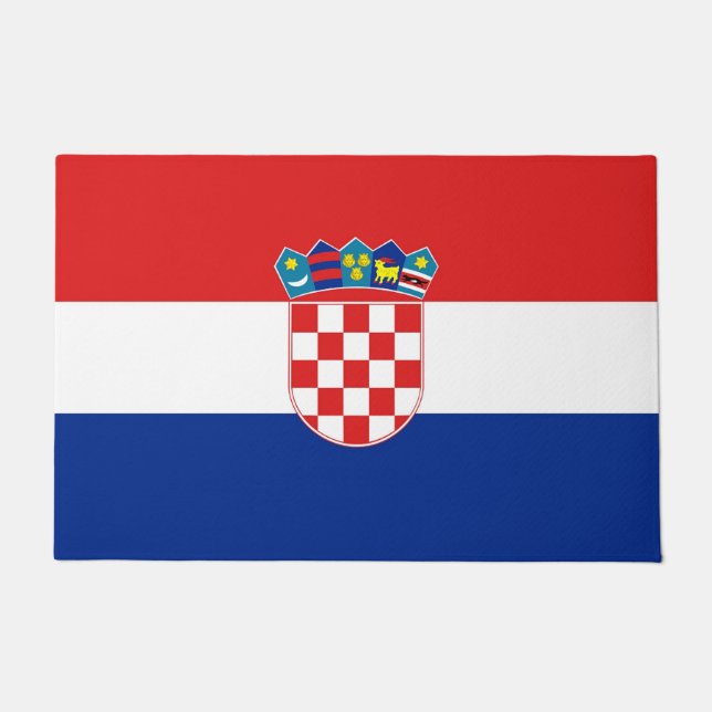 Door Mat mit der Flagge Kroatiens Fußmatte (Vorderseite)