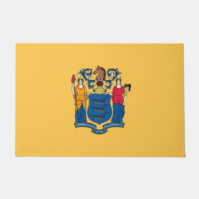 Door Mat mit Flag New Jersey Staat, USA Fußmatte (Vorderseite)