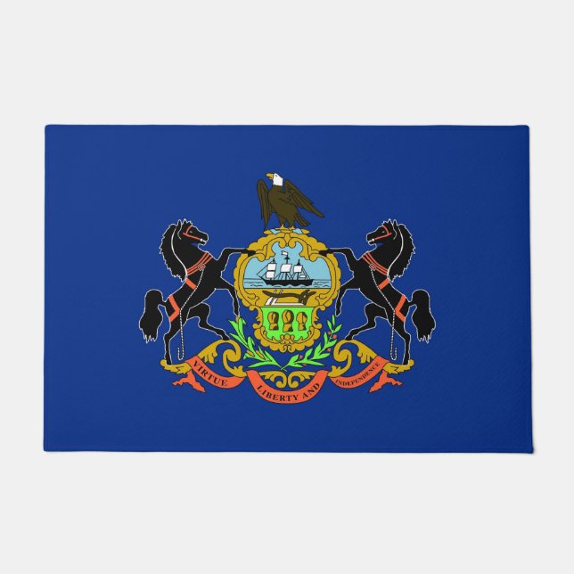 Door Mat mit Flag Pennsylvania Staat, USA Fußmatte (Vorderseite)