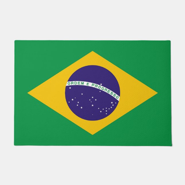 Door Mat mit Flagge Brasiliens Fußmatte (Vorderseite)