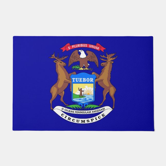Door Mat mit Flagge des Michigan-Staat, USA Fußmatte (Vorderseite)