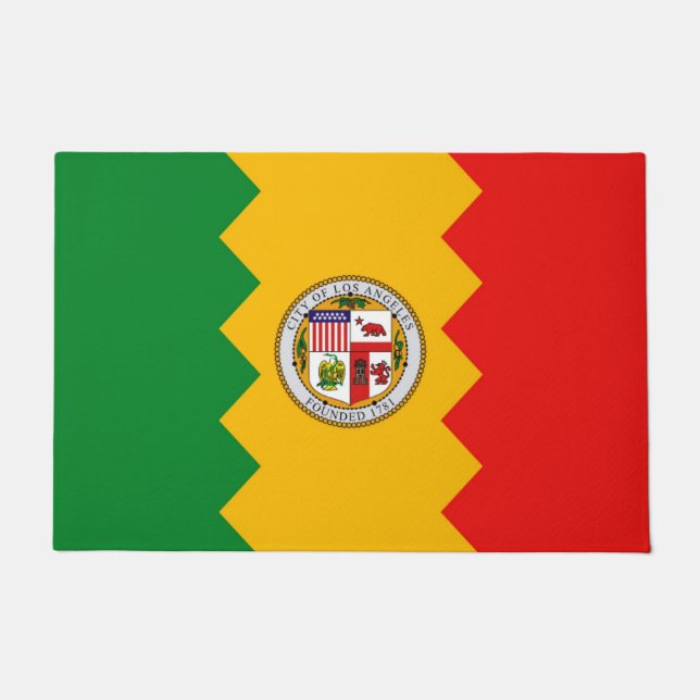 Door Mat mit Flagge von Los Angeles, USA Fußmatte (Vorderseite)