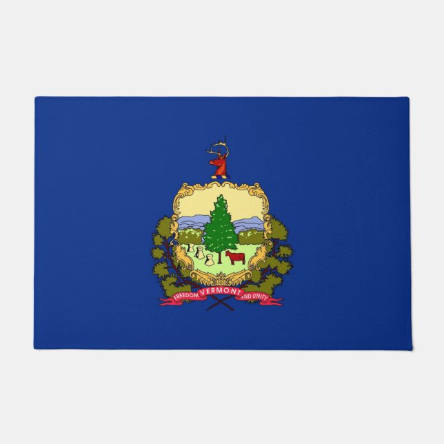 Door Mat mit Flagge von Vermont Staat, USA Fußmatte (Vorderseite)