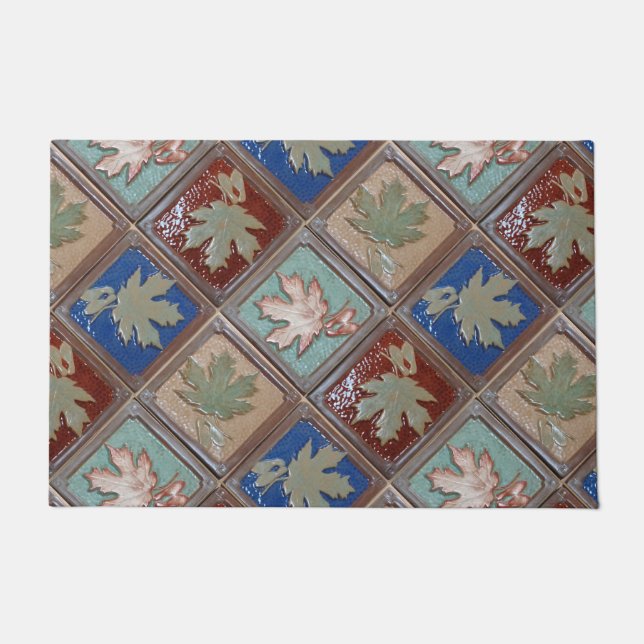 Door Mat mit handwerklichen Ahorn-Blätter Fußmatte (Vorderseite)