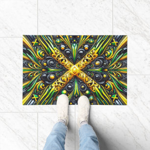 Door Mat mit jamaikanischer Farbgestaltung Fußmatte