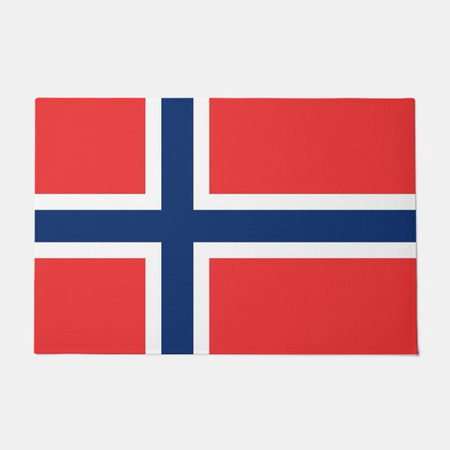 Door Mat mit norwegischer Flagge Fußmatte (Vorderseite)