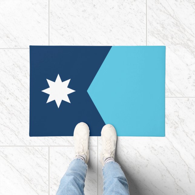 Door Mat with Flag of Minnesota, USA Fußmatte (Indoor)