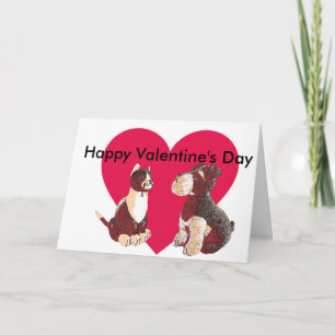 Door Stopp Dog and Cat Editable Valentine Karte