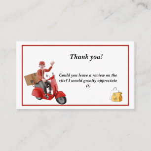 Doordash Delivery Driver Vielen Dank Visitenkarte