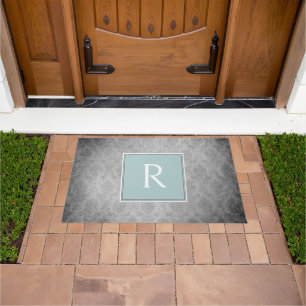Doormat der aquamarinen Vintagen Damaske Fußmatte