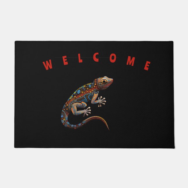 Doormat Herzlich Willkommen Aborigine-Kunst, Dicht Fußmatte (Vorderseite)