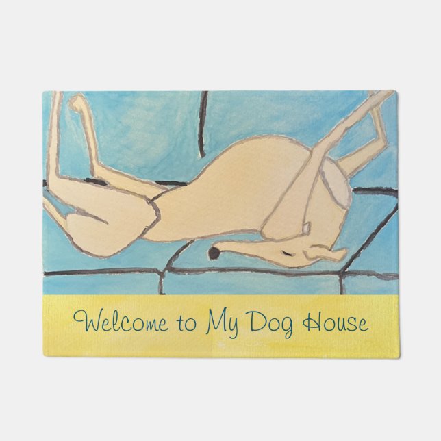 Doormat mit einem Greyhound Fußmatte (Vorderseite)