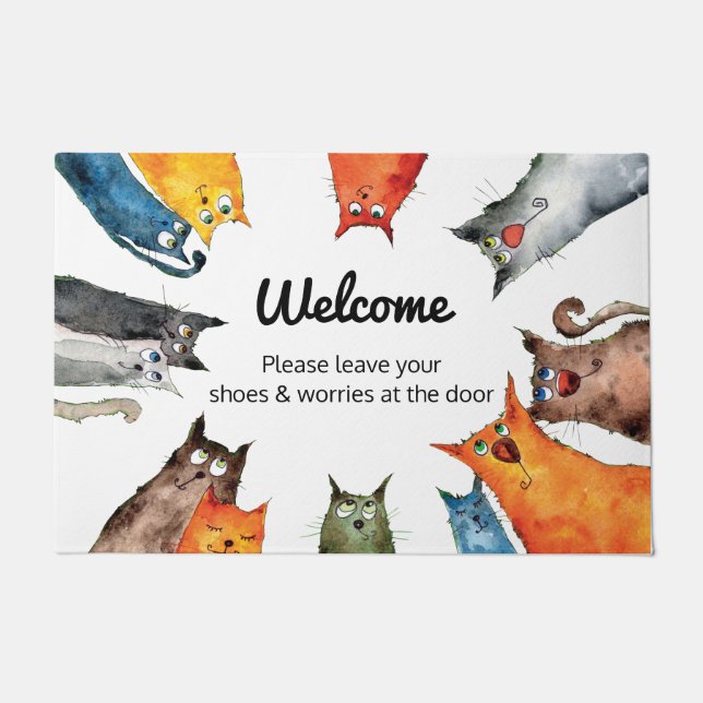 Doormat mit Katzen, entworfen von Roommates Haven Fußmatte (Vorderseite)