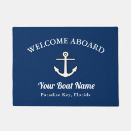 Doormat Navy Blue Willkommen auf dem Ankerschiff N Fußmatte